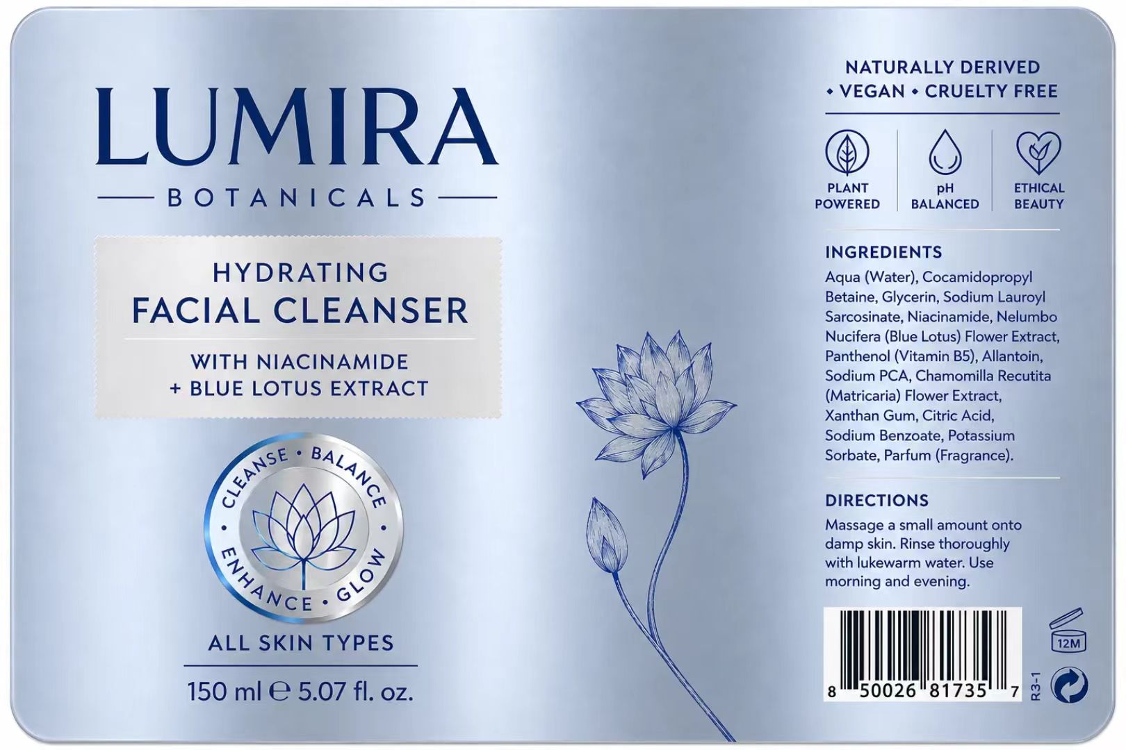 カスタムラグジュアリーブルー/シルバーフォイルBOPPメタル - Luxury Skincare Cleanser のレビューと価格