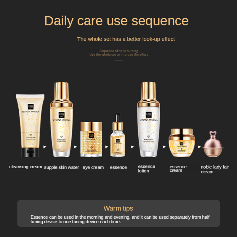 女性 24 18K ゴールドスキンケアセット 9 個ボックス - Luxury Skincare Cleanser のレビューと価格