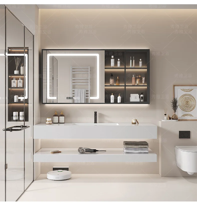 鏡付き収納、バスルームキャビネット、トイレコーナー、化粧台、 - Luxury Skincare & Spa Reviews のレビューと価格