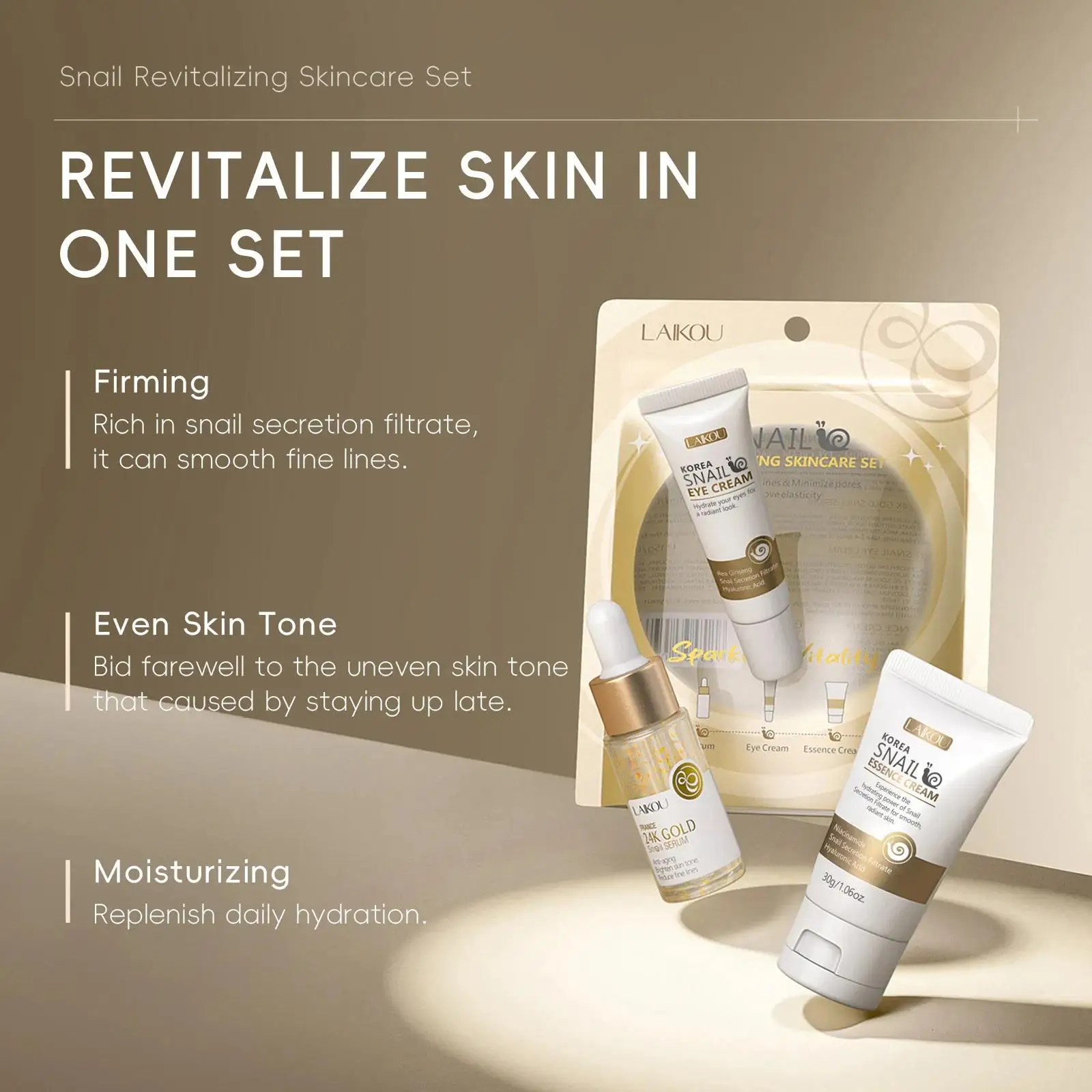 24Kゴールドスネイルリペアセラムアイクリームエッセンスセッ - Luxury Skincare Set のレビューと価格