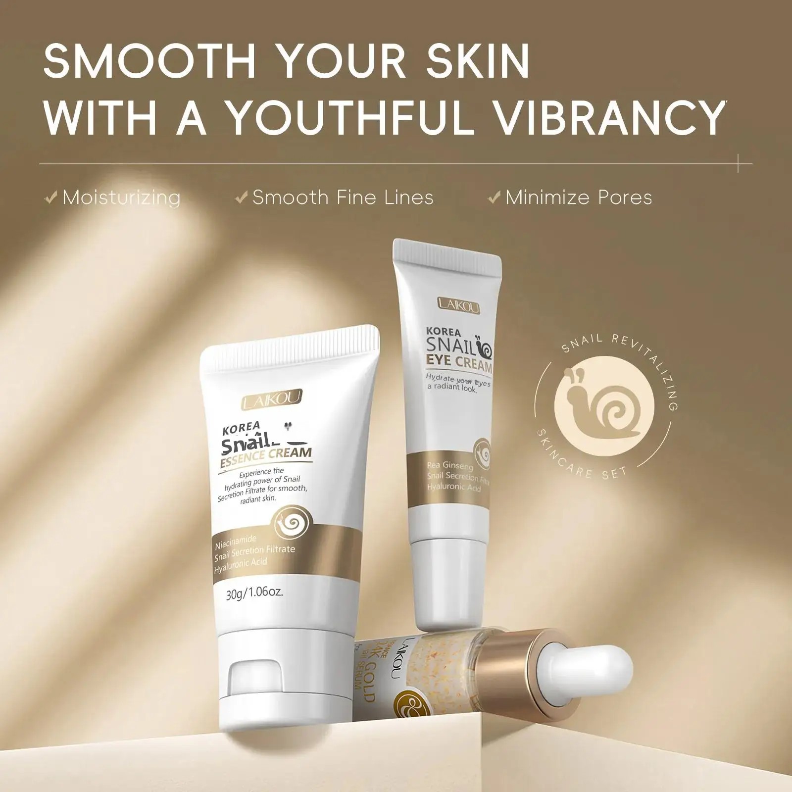 24Kゴールドスネイルリペアセラムアイクリームエッセンスセッ - Luxury Skincare Set のレビューと価格