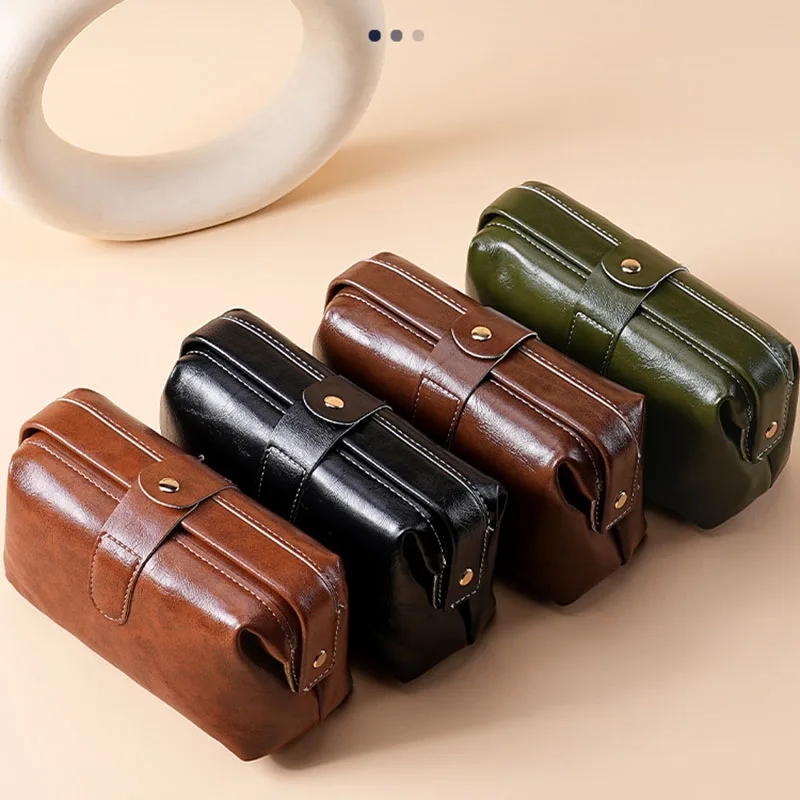 ヴィンテージPUレザー高級化粧ポーチ 大容量メイクブラシ収納 - Luxury Skincare Accessories のレビューと価格