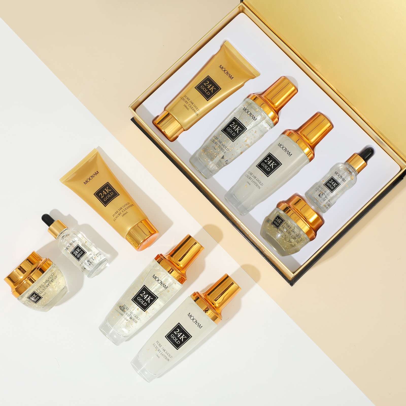 24Kゴールドラグジュアリー保湿アンチエイジングセット、小じ - Luxury Skincare Set のレビューと価格