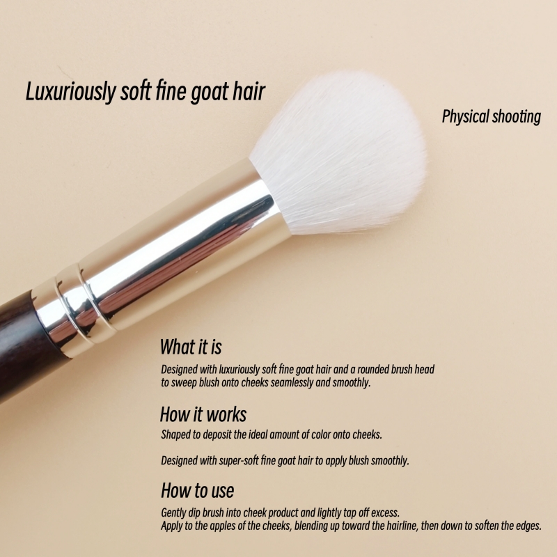 赤面メイクブラシパウダーナチュラルファインヤギ毛高級黒檀ハン - Luxury Skincare Accessories のレビューと価格